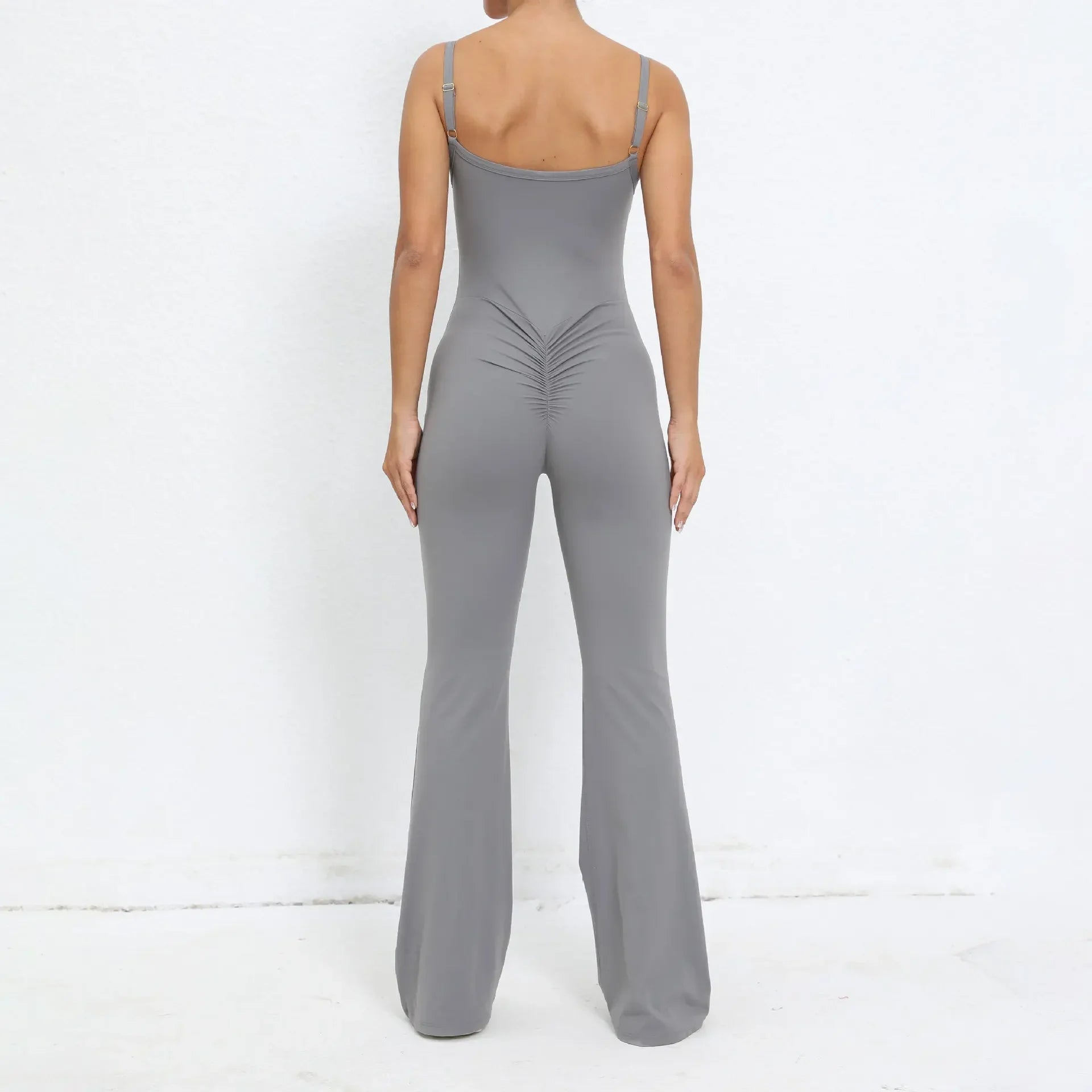 Flared Jumpsuit Padding Sports Overalls Gym Yoga Clothing Tracksuit