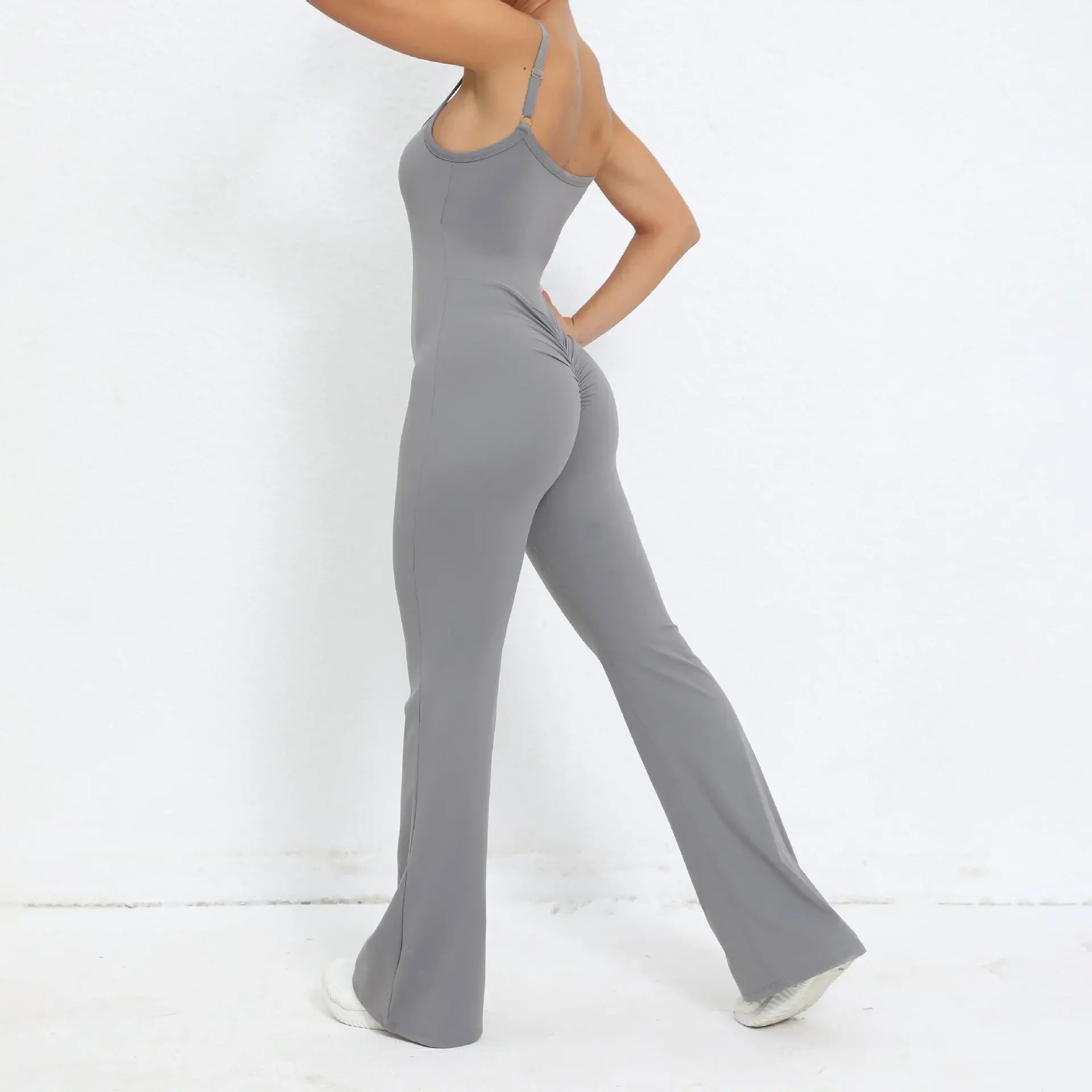 Flared Jumpsuit Padding Sports Overalls Gym Yoga Clothing Tracksuit