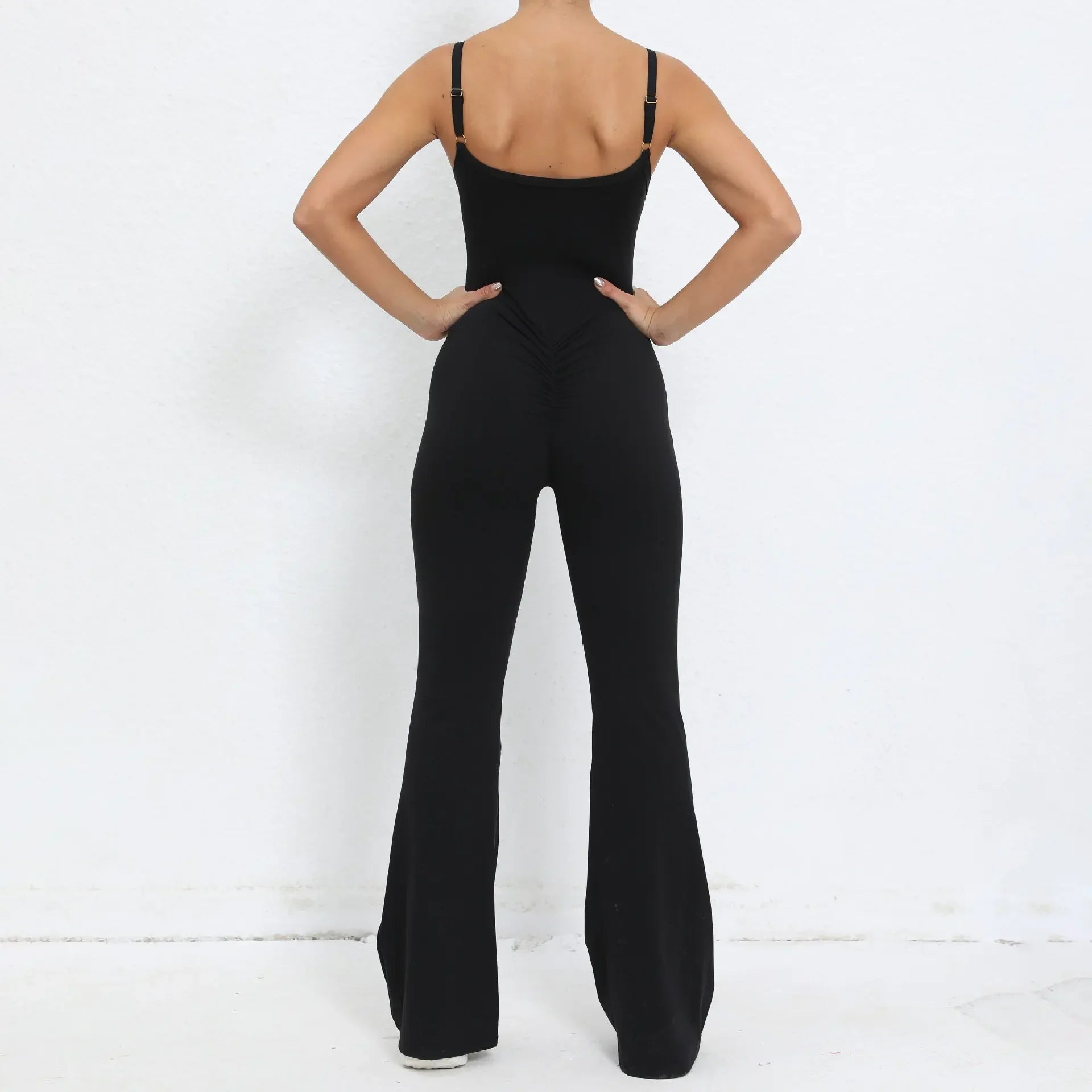 Flared Jumpsuit Padding Sports Overalls Gym Yoga Clothing Tracksuit
