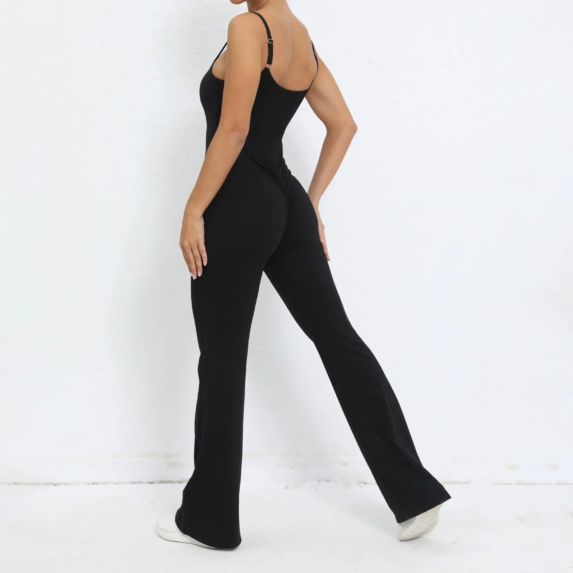 Flared Jumpsuit Padding Sports Overalls Gym Yoga Clothing Tracksuit