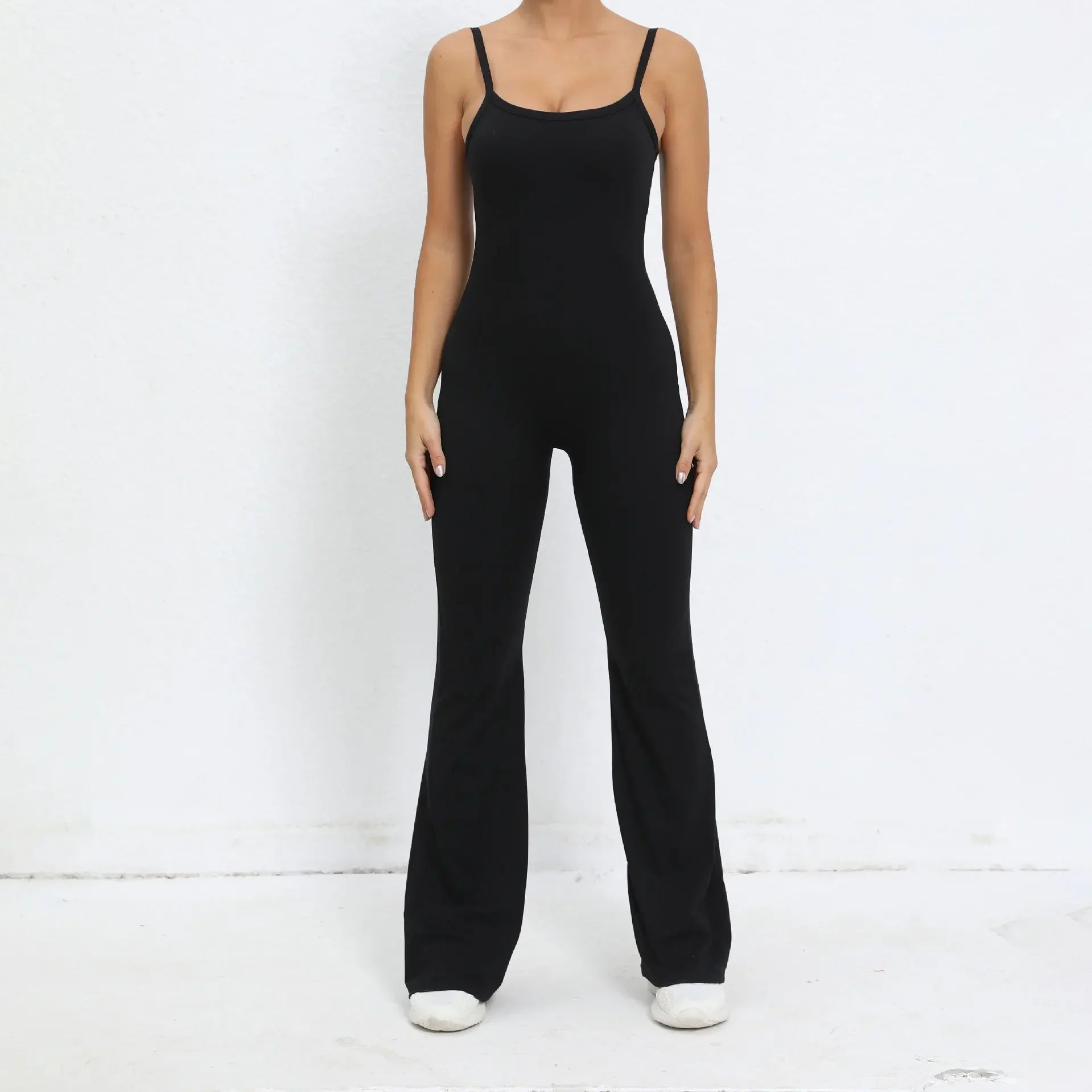 Flared Jumpsuit Padding Sports Overalls Gym Yoga Clothing Tracksuit