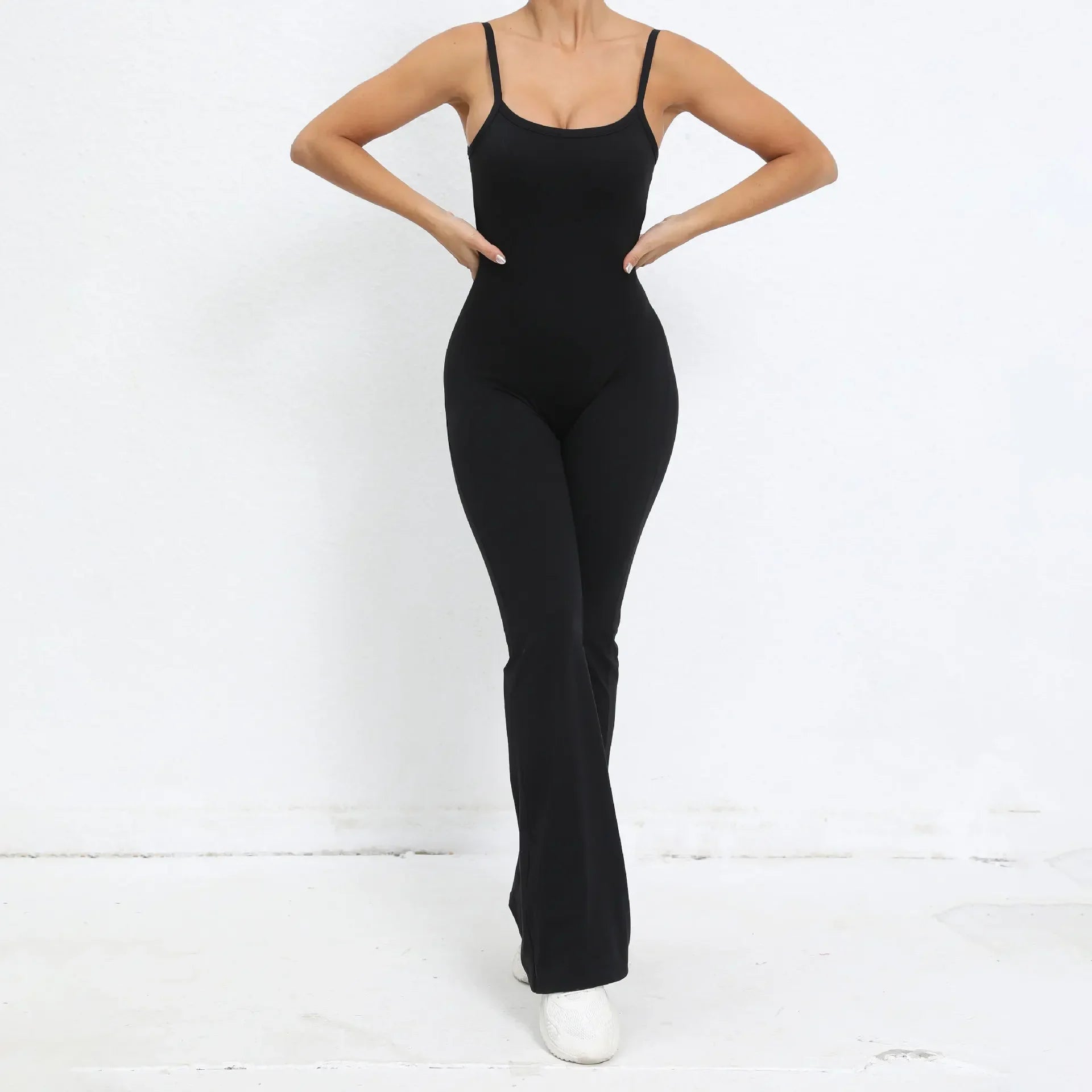 Flared Jumpsuit Padding Sports Overalls Gym Yoga Clothing Tracksuit