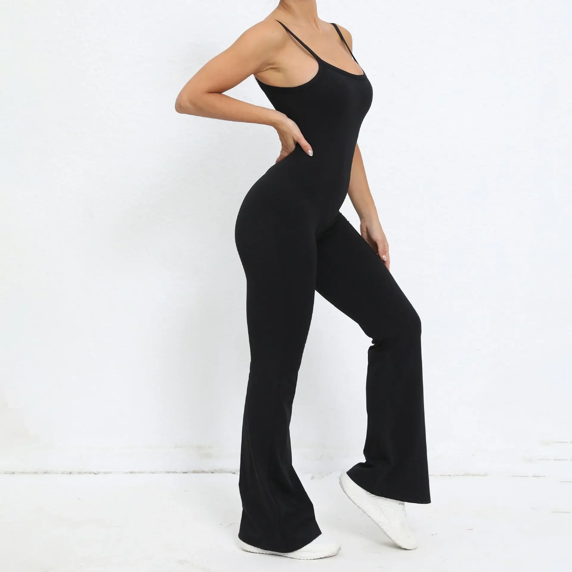 Flared Jumpsuit Padding Sports Overalls Gym Yoga Clothing Tracksuit
