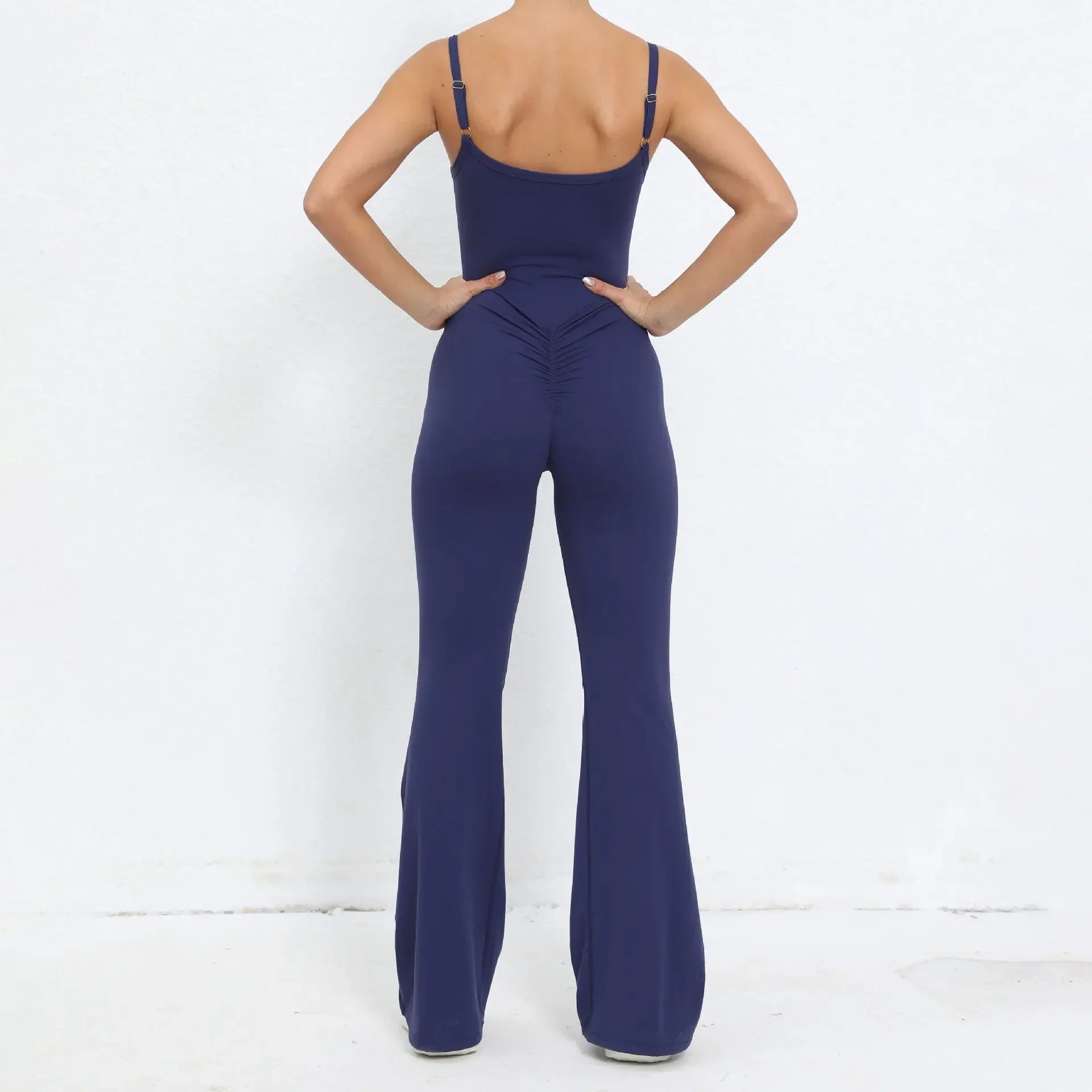 Flared Jumpsuit Padding Sports Overalls Gym Yoga Clothing Tracksuit