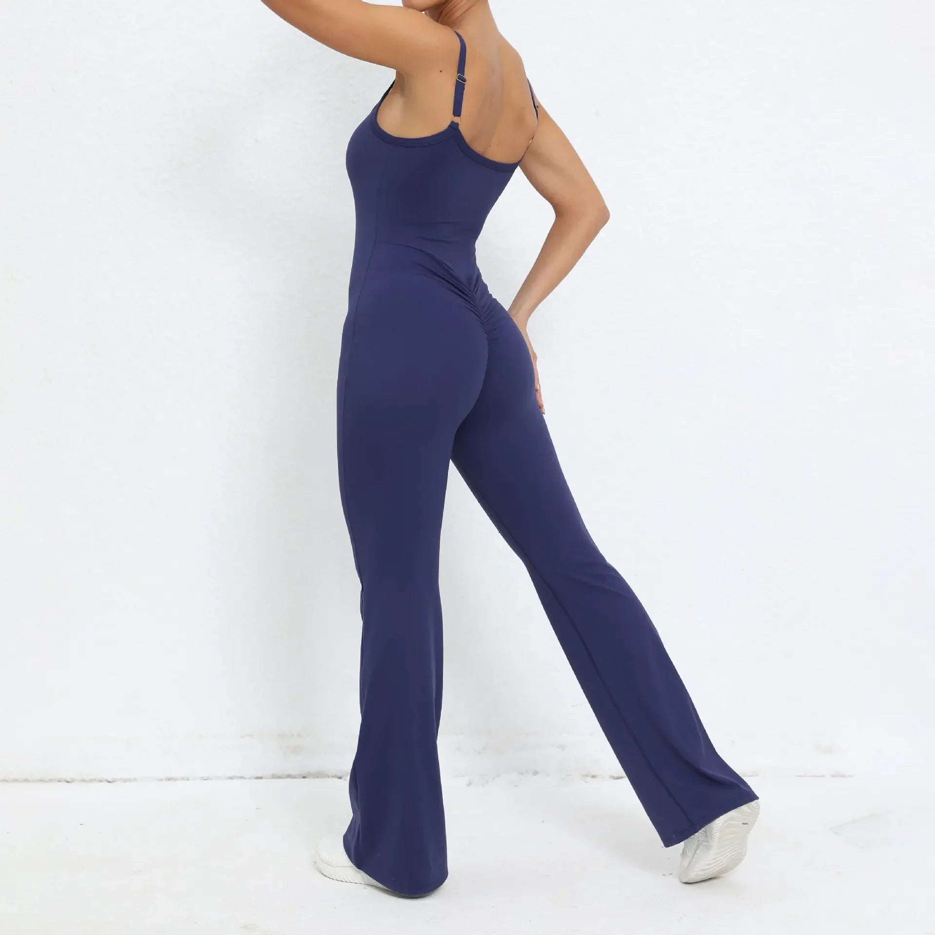 Flared Jumpsuit Padding Sports Overalls Gym Yoga Clothing Tracksuit