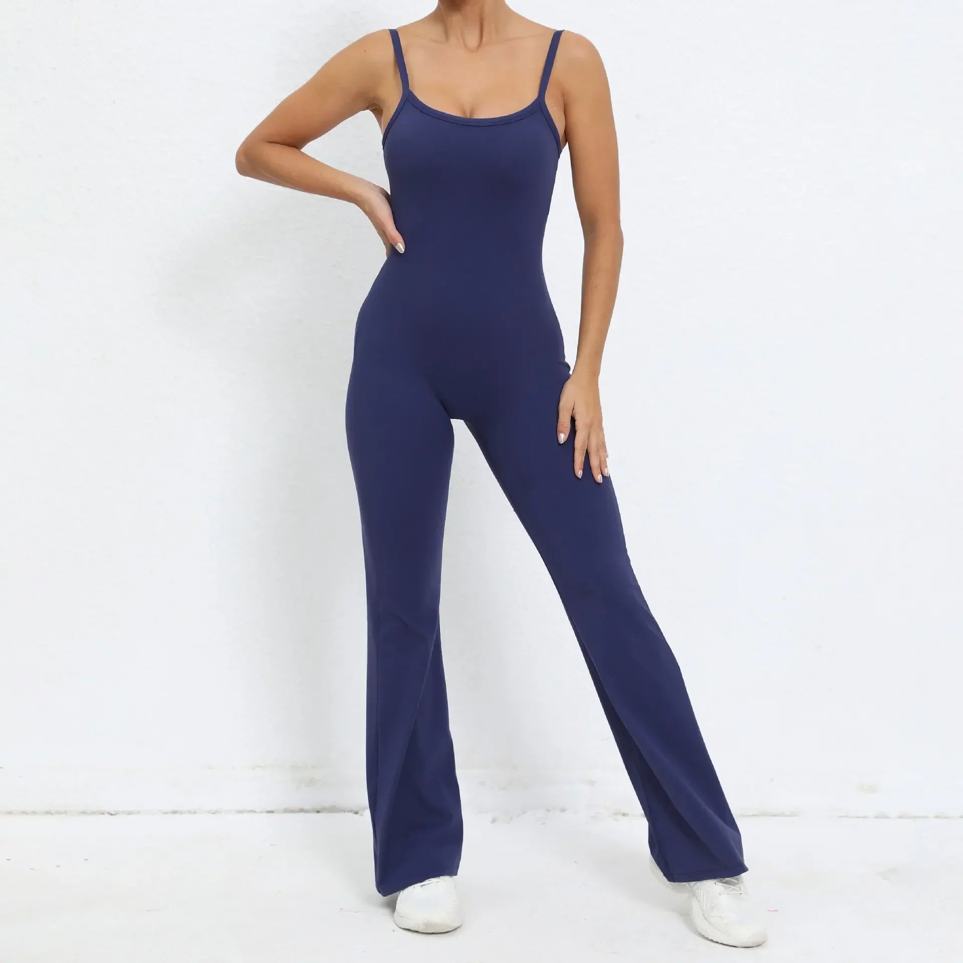 Flared Jumpsuit Padding Sports Overalls Gym Yoga Clothing Tracksuit