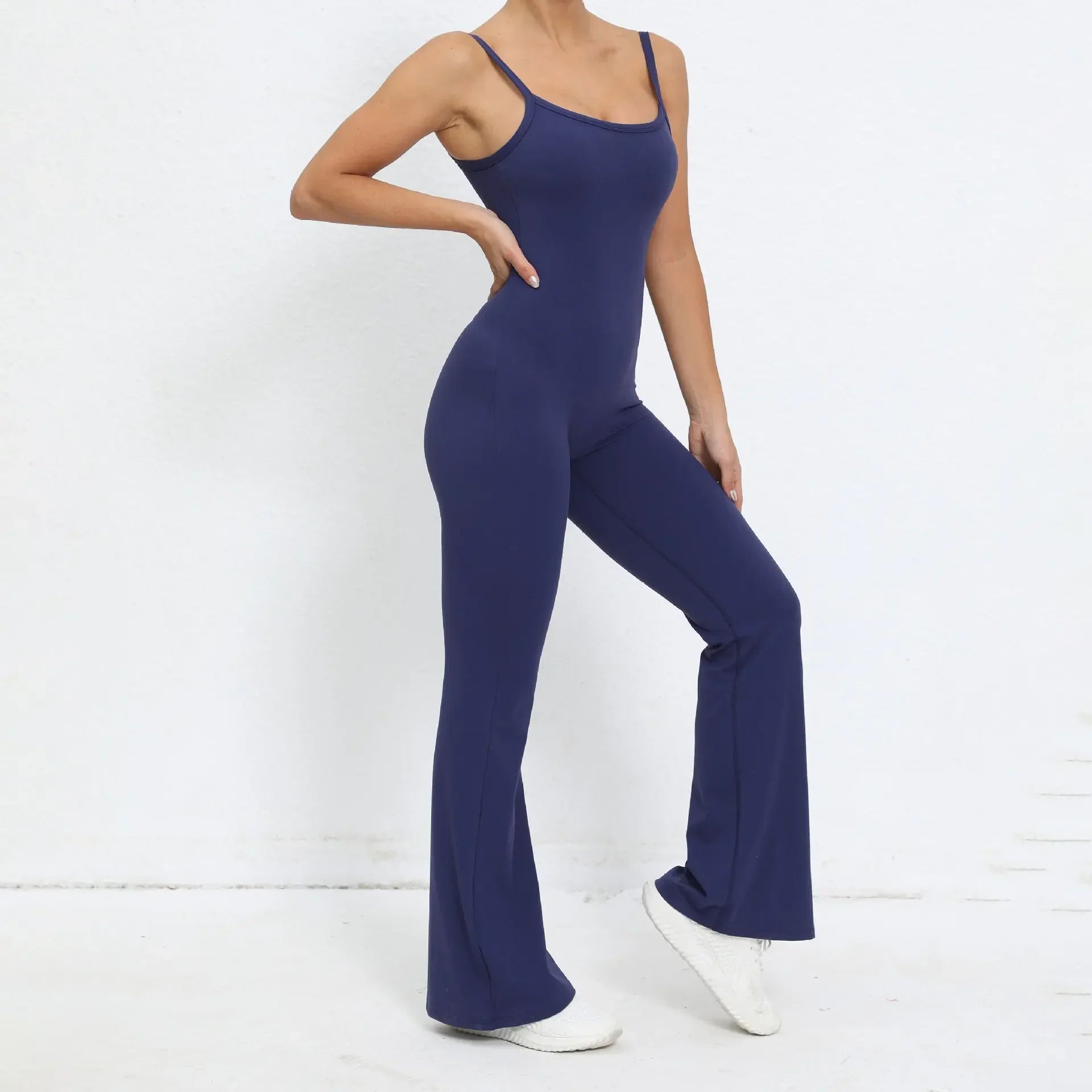 Flared Jumpsuit Padding Sports Overalls Gym Yoga Clothing Tracksuit
