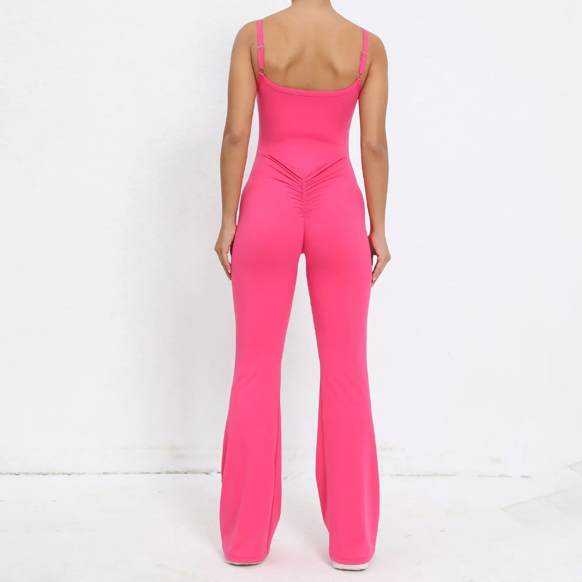 Flared Jumpsuit Padding Sports Overalls Gym Yoga Clothing Tracksuit