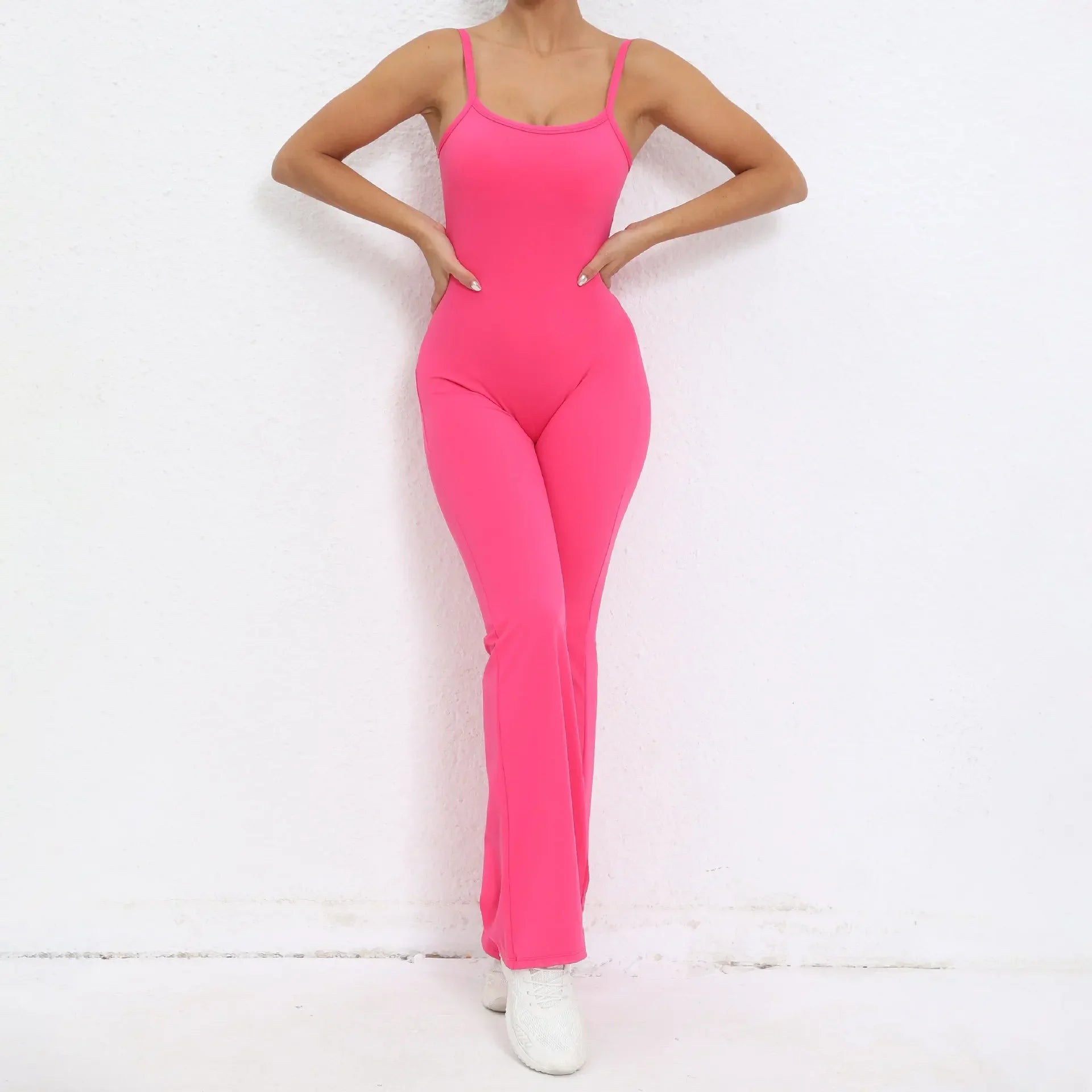 Flared Jumpsuit Padding Sports Overalls Gym Yoga Clothing Tracksuit