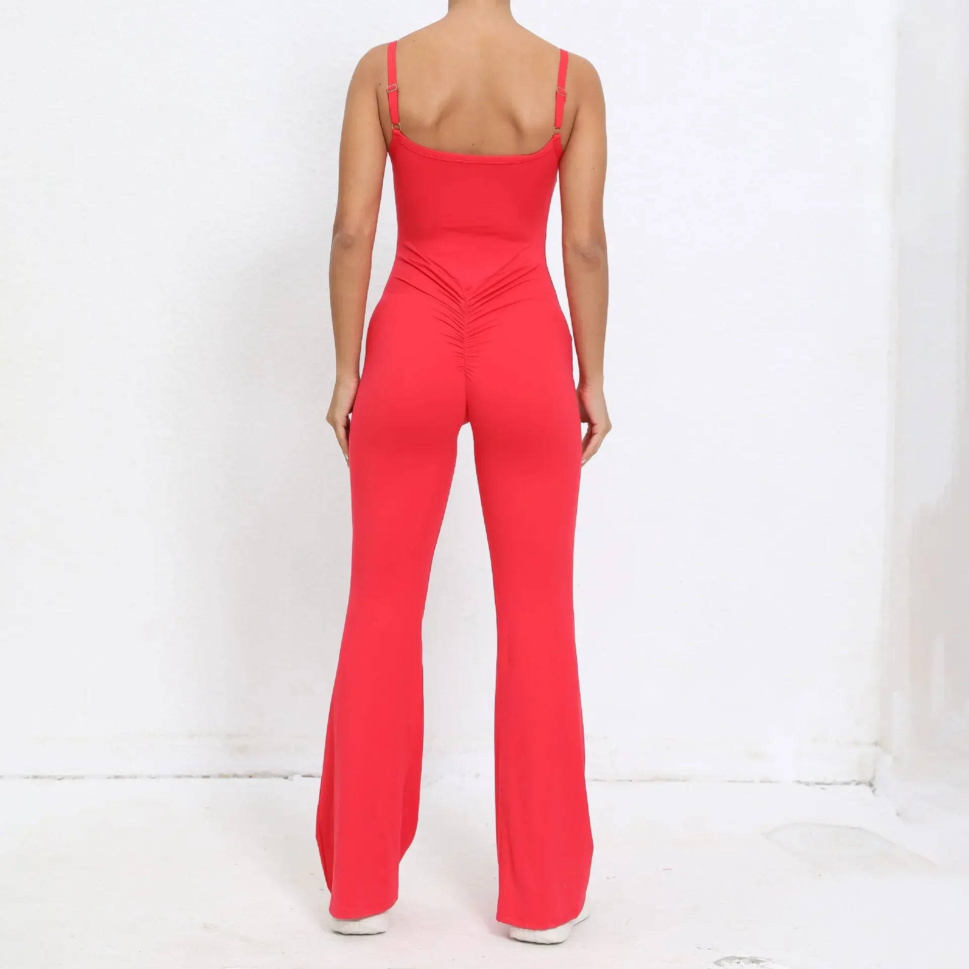 Flared Jumpsuit Padding Sports Overalls Gym Yoga Clothing Tracksuit