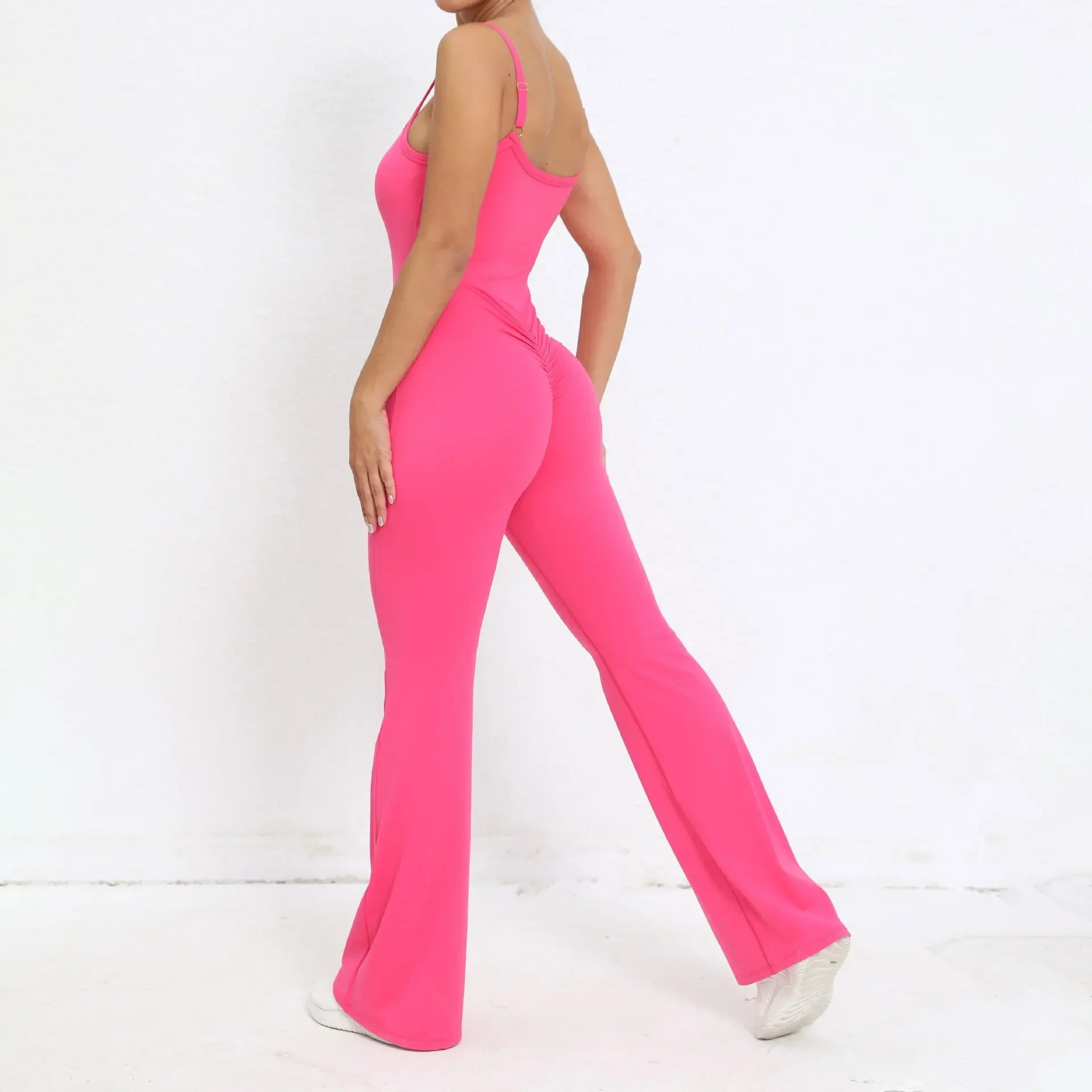 Flared Jumpsuit Padding Sports Overalls Gym Yoga Clothing Tracksuit