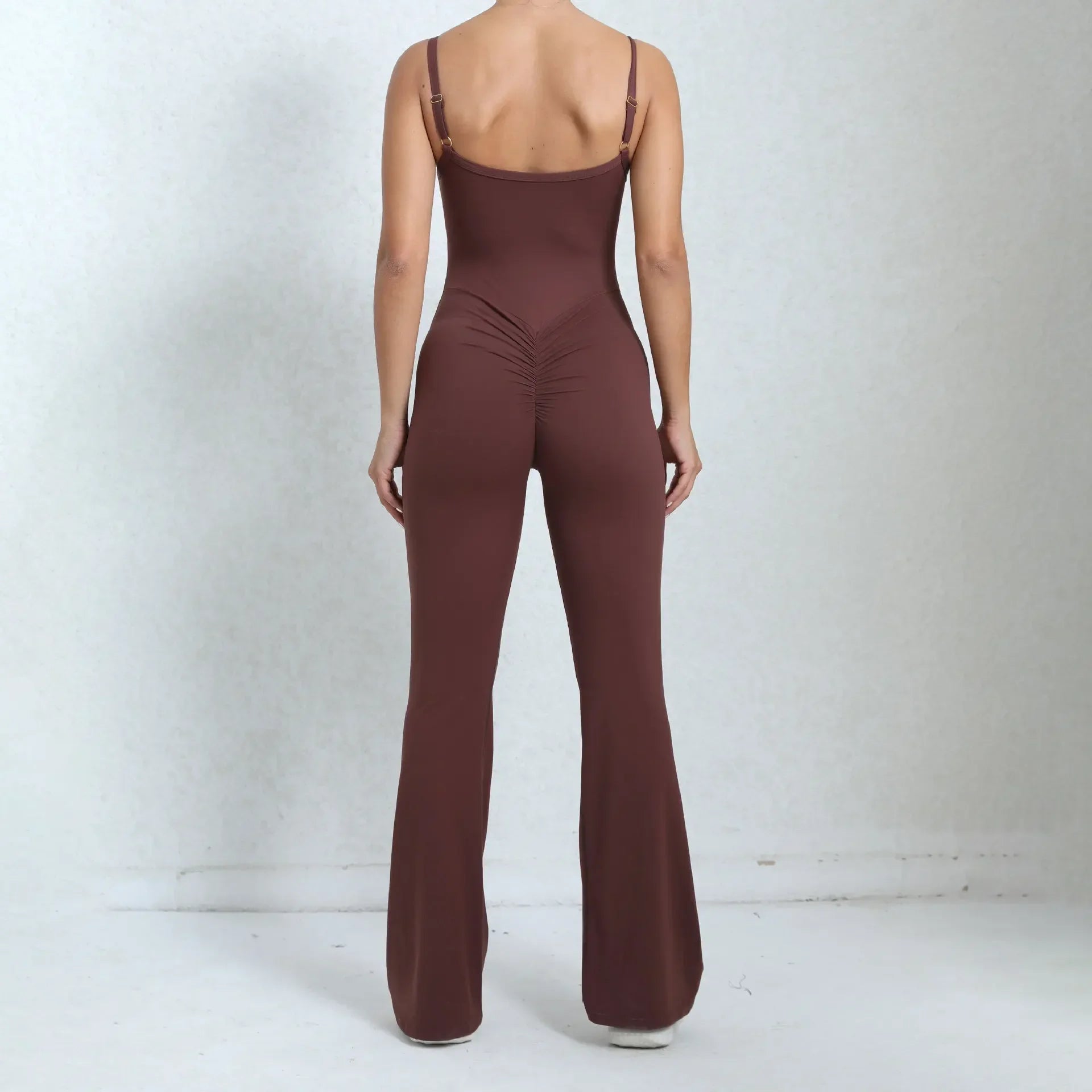 Flared Jumpsuit Padding Sports Overalls Gym Yoga Clothing Tracksuit