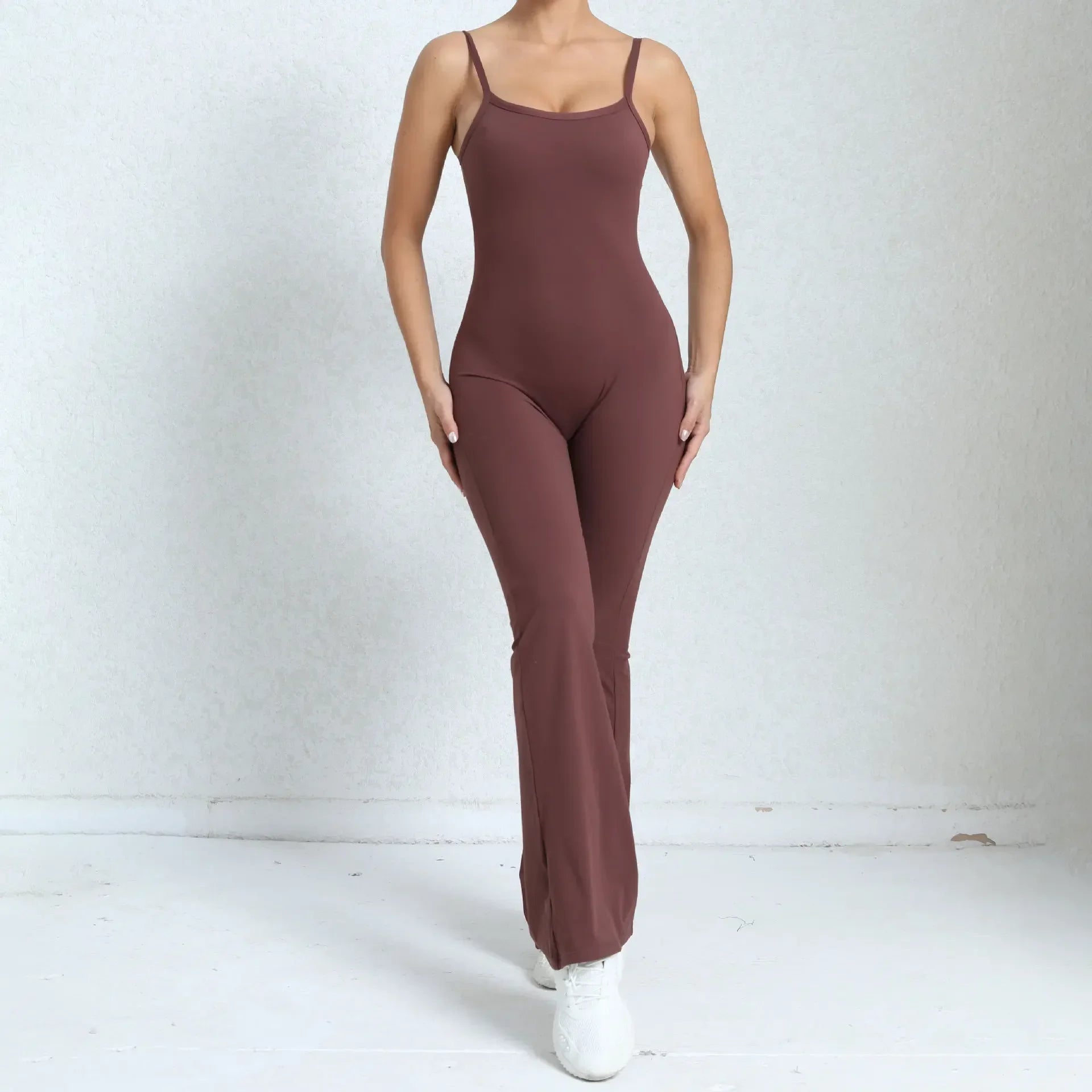 Flared Jumpsuit Padding Sports Overalls Gym Yoga Clothing Tracksuit