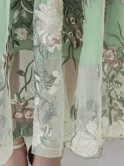 Floral Embroidered Long Sleeves Maxi Dress