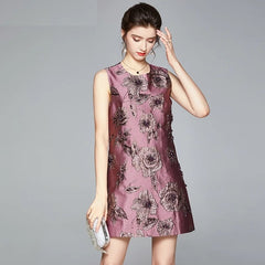 Floral High Quality Vintage Cocktail Party Dress