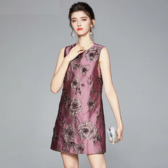 Floral High Quality Vintage Cocktail Party Dress
