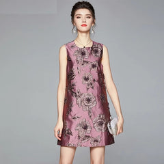 Floral High Quality Vintage Cocktail Party Dress