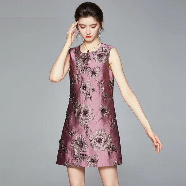Floral High Quality Vintage Cocktail Party Dress
