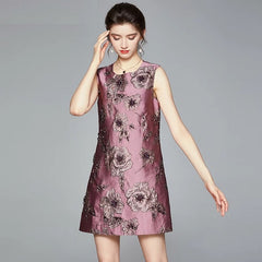 Floral High Quality Vintage Cocktail Party Dress