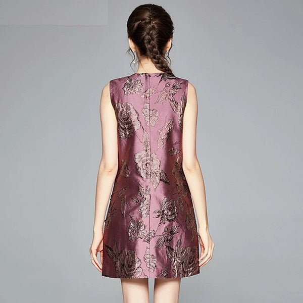 Floral High Quality Vintage Cocktail Party Dress