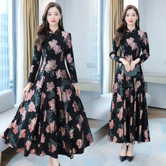 Floral Print Bodycon Casual Maxi Dress