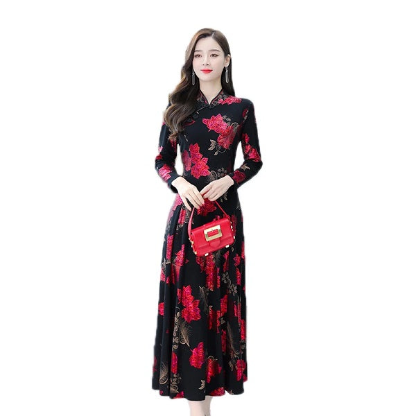 Floral Print Bodycon Casual Maxi Dress