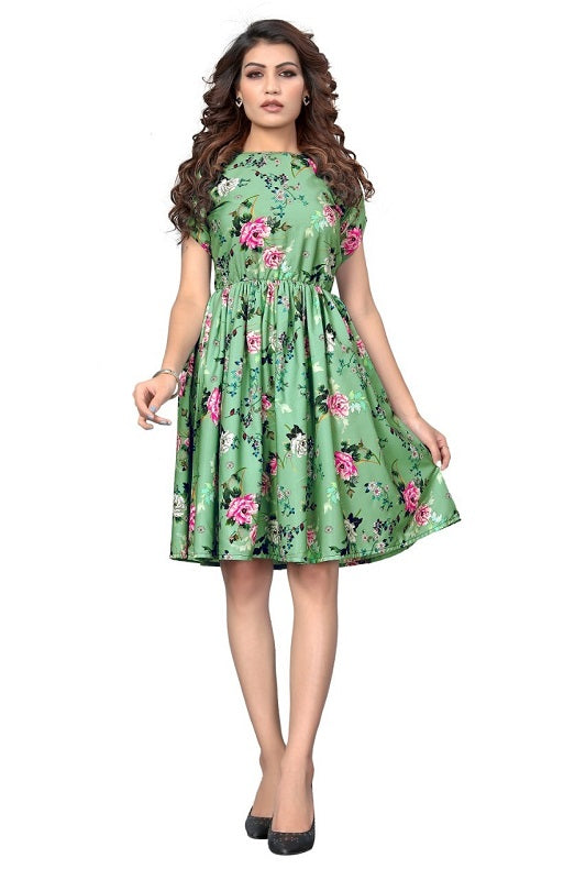 Floral Print Casual Knee Length Dress