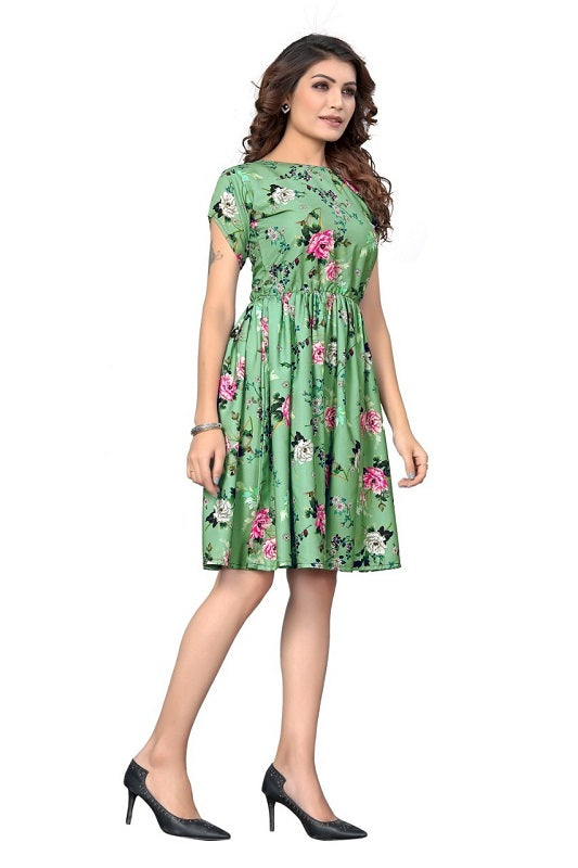 Floral Print Casual Knee Length Dress