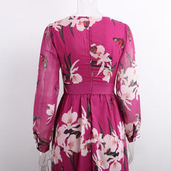 Floral Print Chiffon Maxi Dresses