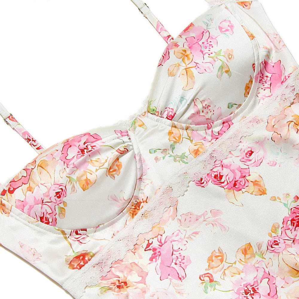 Floral Print Long Evening Dress Luxury Spaghetti Strap Party Dress