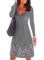 Floral Print Long Sleeve Dress