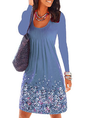 Floral Print Long Sleeve Dress