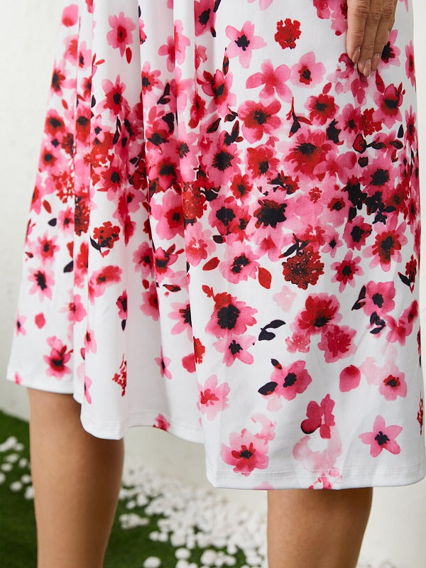 Floral Print Shirring Tube Top Sleeveless Mini Dress