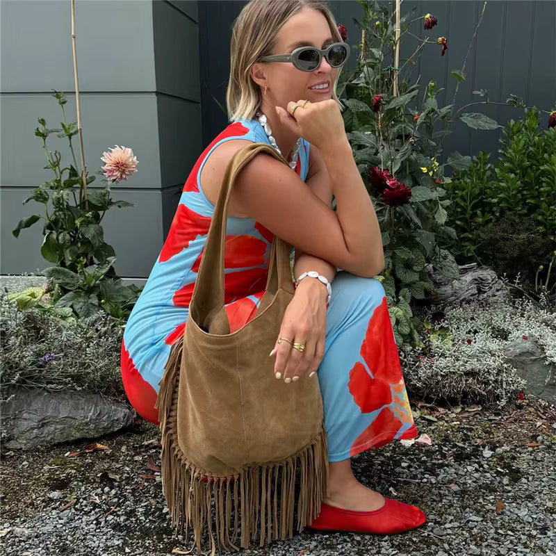 Floral Print Sleeveless Backless Bodycon Beach Style Ankle-Length Maxi Dress