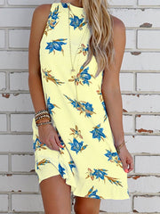 Floral Print Sleeveless Backless Casual Dress