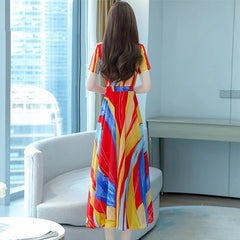 Floral V-Neck Chiffon Dress