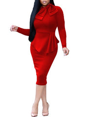 Form Fitted Style Peplum Dress