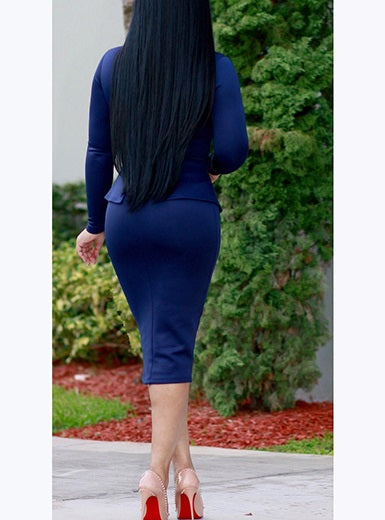 Form Fitted Style Peplum Dress