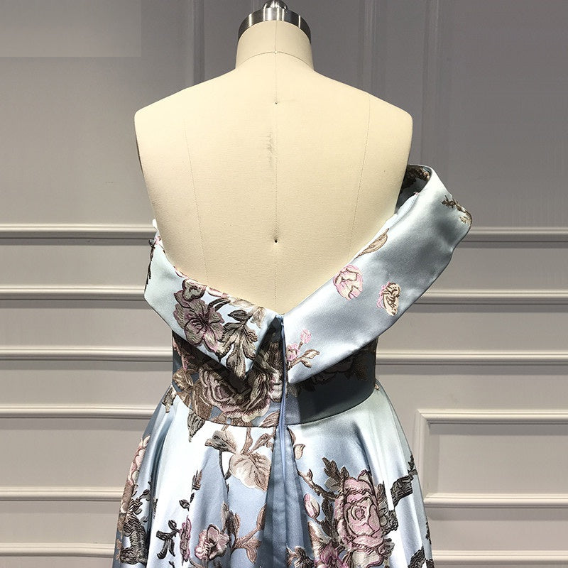 Formal Evening One-Shoulder Embroidery Long Prom Gown