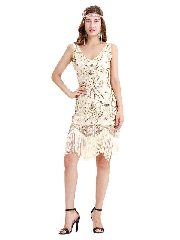 Fringe Sequins Style Flapper Dress Outfits