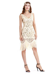 Fringe Sequins Style Flapper Dress Outfits