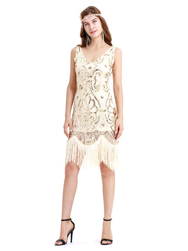 Fringe Sequins Style Flapper Dress Outfits