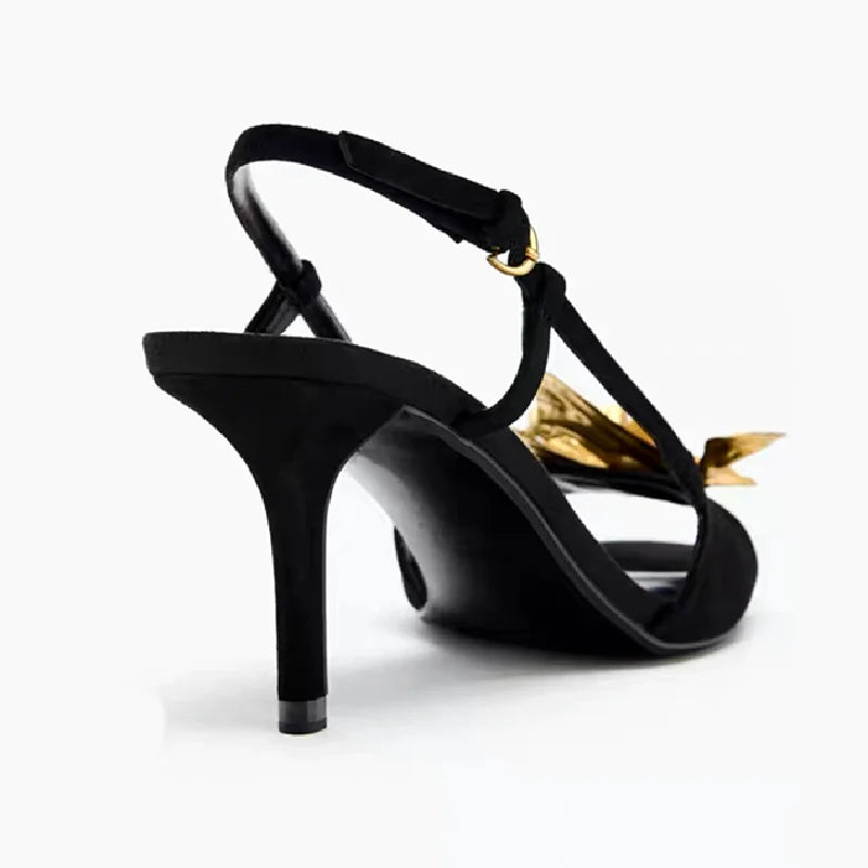 Gold Floral Decoration Heel