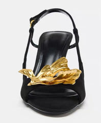 Gold Floral Decoration Heel