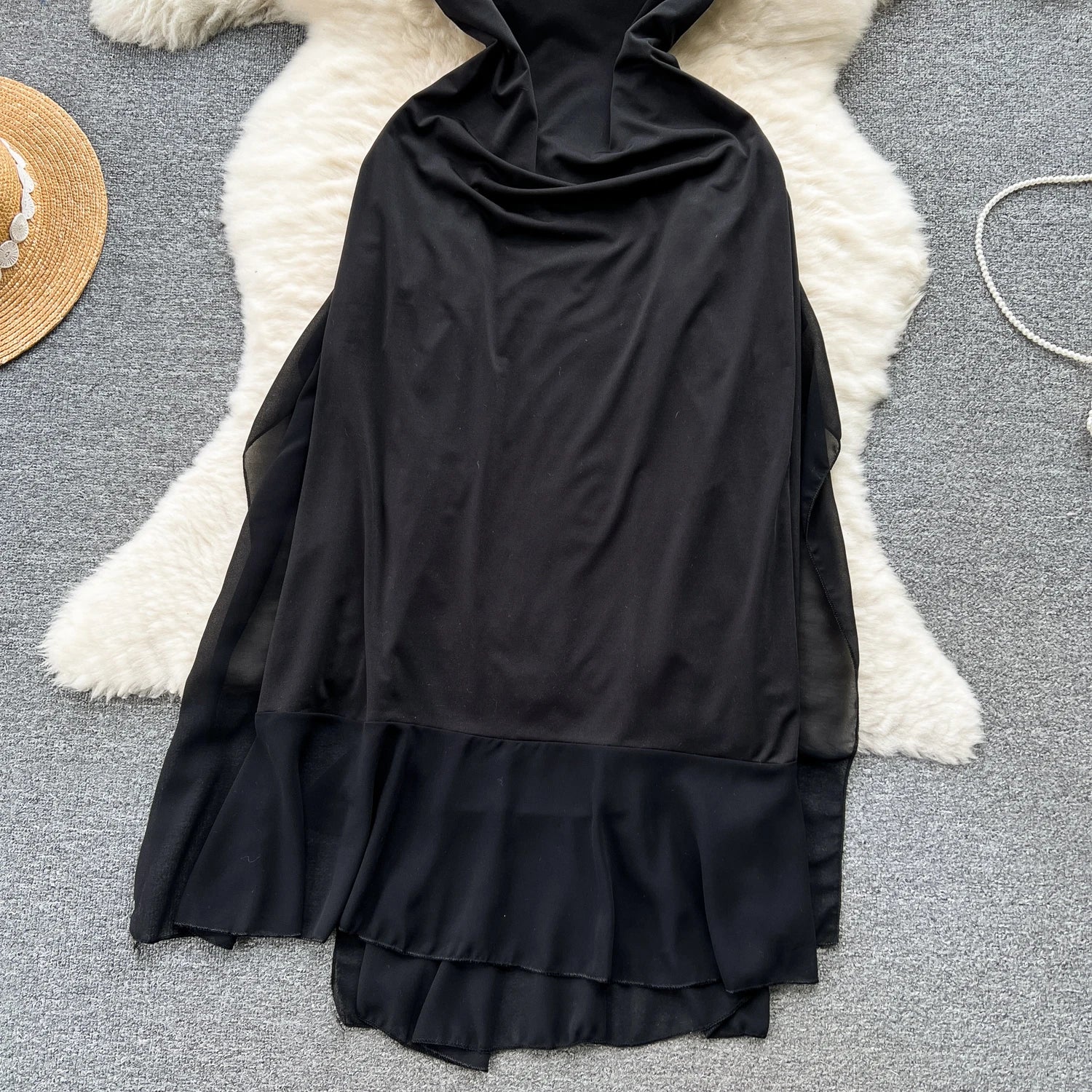 Gothic Strapless Long Dresses for Women Ruffles Lace-up Bandage Backless
