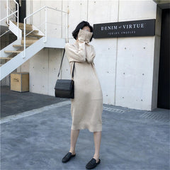 Half-turtleneck Straight Knitted Sweater Dress