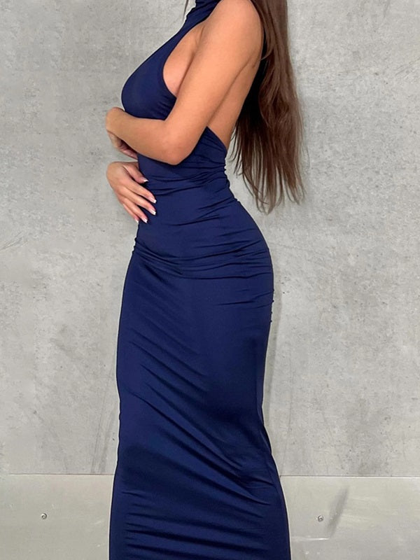 Halter Backless Runway Club Party Dress