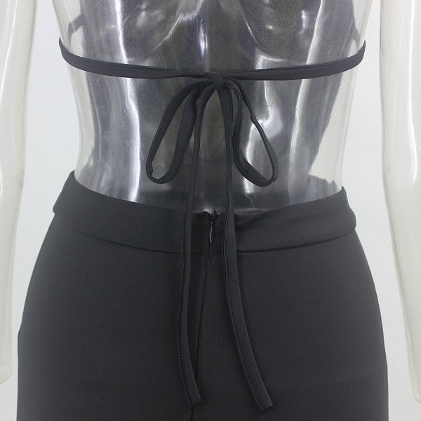 Halter Shiny Slim Backless Club Elegant Mini Dress