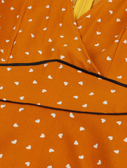 Heart Print Short Sleeve Mini Dress