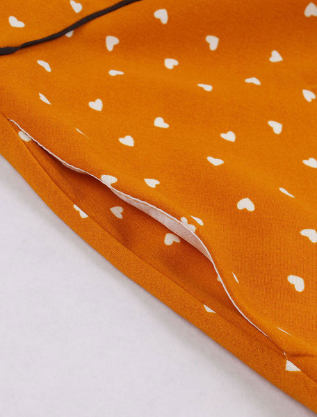 Heart Print Short Sleeve Mini Dress